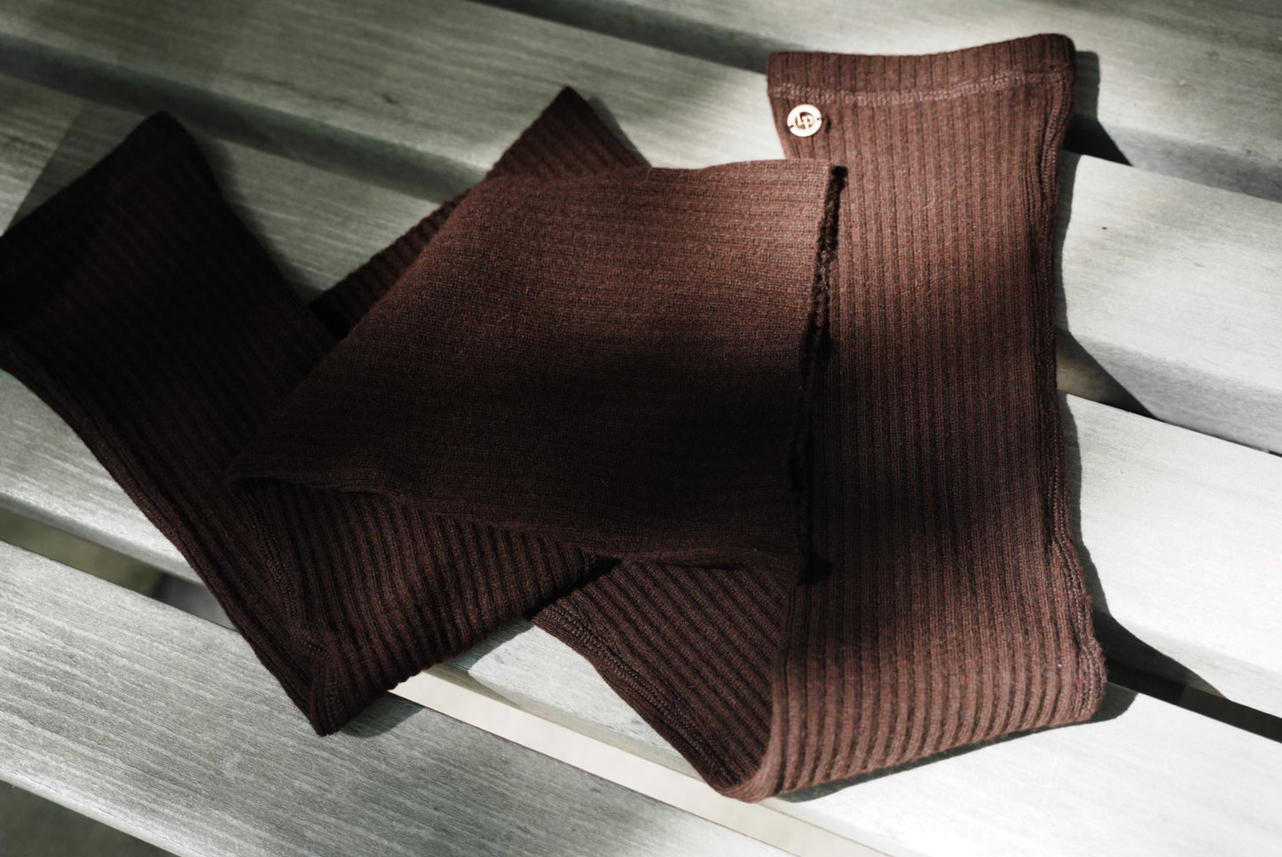 Brown cashmere legwarmers